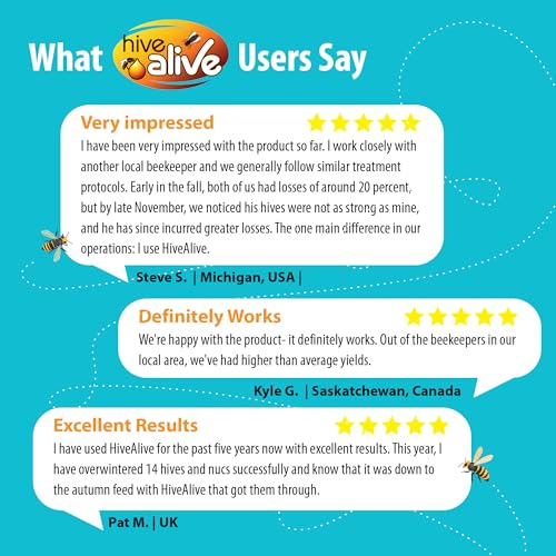 HIVE ALIVE Fondant Bee Food Supplement – Easy to Use Feed Enhancer Prevents Starvation During Overwintering – HiveAlive Feeding Program - Single - size: Single