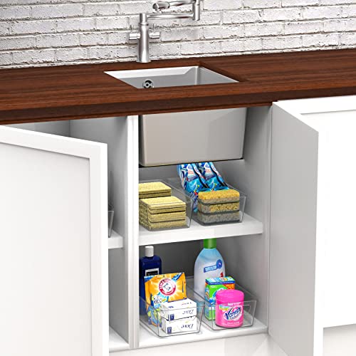 Simple Houseware 8 Pack Clear Fridge Storage Bins Organizer (12"x6.2"x3.4") | for Cabinet / Pantry / Refrigerator / Freezer / Kitchen - size: 8 Pack - 12 x 6 x 3.4