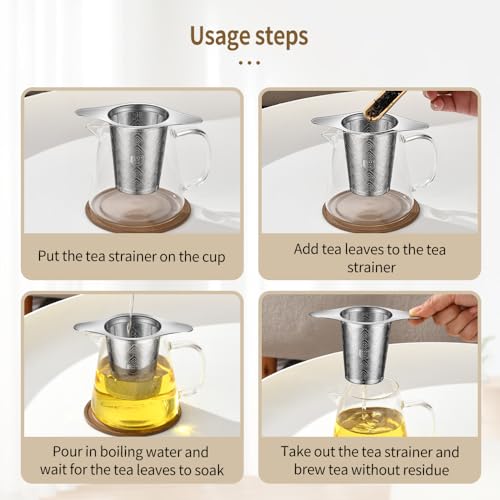 2Pack Stainless Steel Tea Strainers for Loose Tea Infuser, BOMANSI BOMS Extra-Fine Mesh Tea Infuser for Loose Leaf Tea, Tea Holder Loose Leaf Tea Steeper, Tea Diffuser for Rooibos, Black Tea, Herbal - style: Mountain Design