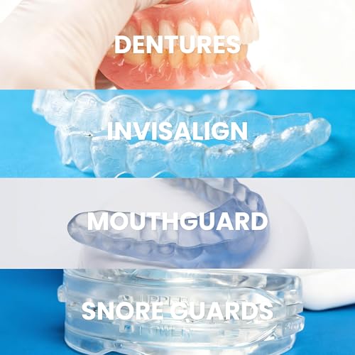 Denture Bath Case and Retainer Case, Denture Bath Cup for Invisalign Retainers Mouthguards Dentures Cleaner Kit with Strainer Spill-Free Portable Retainer Cleaner Case by M3 Naturals (Pack of 2) - size: Bath Case (1 Count) (Pack of 2)