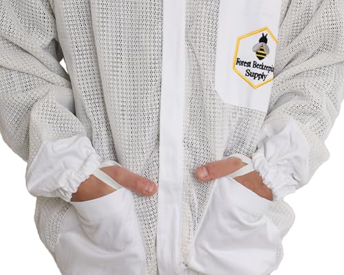 Ventilated Bee Jacket for Men and Women with Gloves and Detachable Fencing Veil, 3-Layer Beekeeping Jacket, YKK Brass Zippers (X-Large) - size: X-LARGE