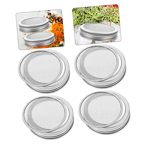 Stainless Steel Mesh Cover for Jar Sprouting Kit Wide Mouth Lids Easy Sprouts Grower for Bean Sprouts
