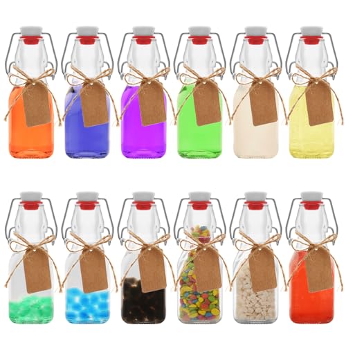 12 Pcs 4 oz Swing Top Glass Bottles,Flip Top Glass bottles with airtight Caps for Home Brewing Beer,Kombucha,2nd Fermentation,Kefir,Beverages,Soda,Oils,Vinegar,Limoncello,Vanilla extract (12pc) - size: 12pc