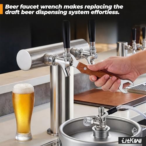 New Beer Faucet Wrench Heavy Duty Faucet Wrench Beer Tap Wrench | Open-End Hex Nut, Keg Spanner, For Draft Coupler Kegerator, For Beer Kegs