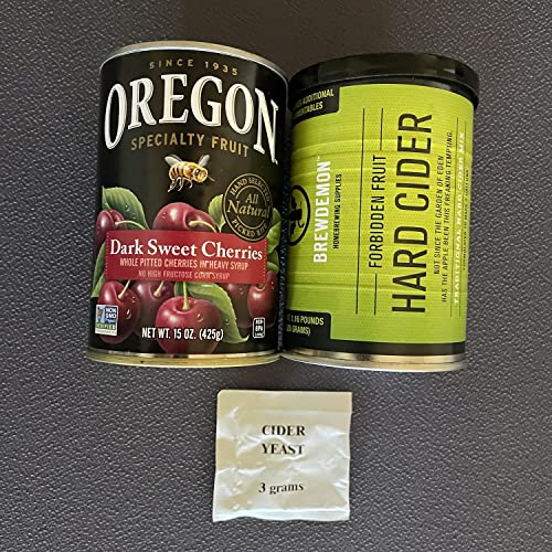 2 Gal. Dark Sweet Cherry Hard Cider Recipe Kit - Makes a Wicked-Good 5.5% ABV Batch of Craft Brewed Hard Cider