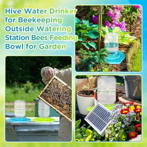 Reallnaive 2 Sets Bee Feeder for Mason Jar Silicone Bee Watering Station Compatible with Regular and Wide Mouth Hive Water Drinker Beekeeping Watering Station Bees Feeding Bowl for Outside Garden