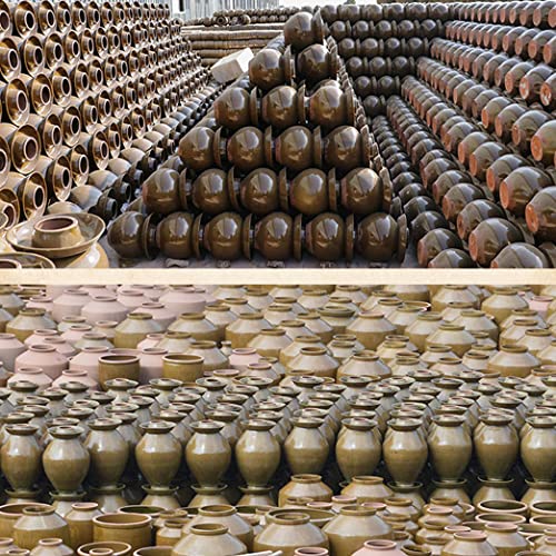 ZHOUXIAO Pickle Jar Ceramic Jar with Lid,Traditional Chinese Fermentation Kit Crock with Water Seal Airlock Lid, Fermentation Jar for Pickles,Kimchi,Sauerkraut,Kombucha Jar 10KG