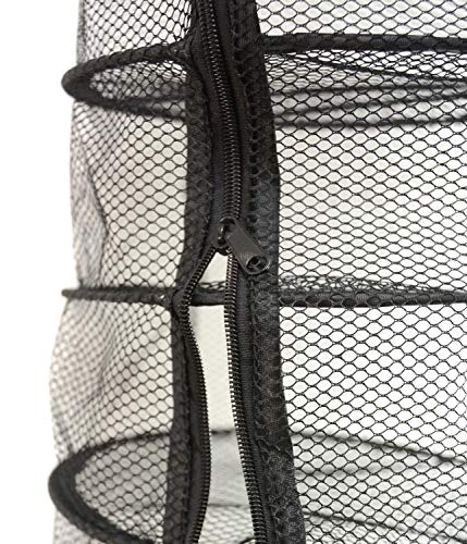 9 Inch 5 Level Micro Hanging Dry Net Indoor/Closet Drying Rack for Herbs, Plants, Organizer, Freshner - Black Mash Screen with Top-to-Bottom Zipper - Apartment Size with Zipped Storage Pouch - size: 5 Level Net