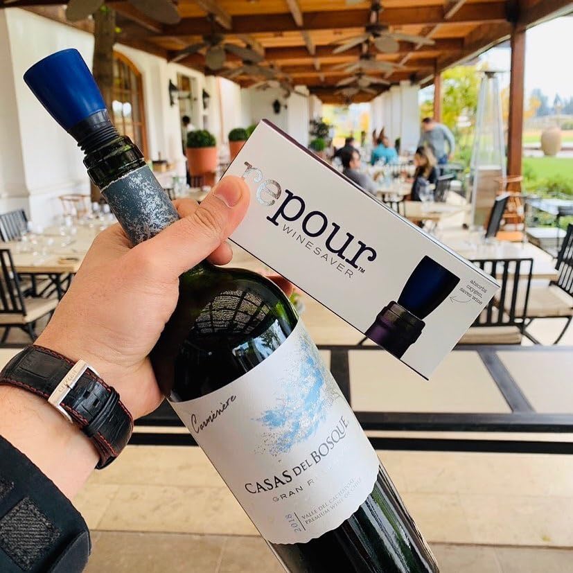 Repour Wine Saver and Stopper - Removes Oxygen, Preserving and Keeping Wine As Fresh As The Day The Bottle Was Opened - 24-Pack - Black - color: Black, size: 24-Pack