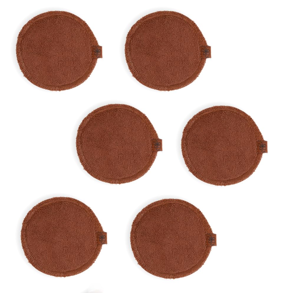 SWEET JULY Skin Reusable Face Rounds - 100% Cotton, Reusable, Toner & Exfoliant, Includes Washable Bag Laundry and Storage, Soft, Absorbent (Pack of 7)