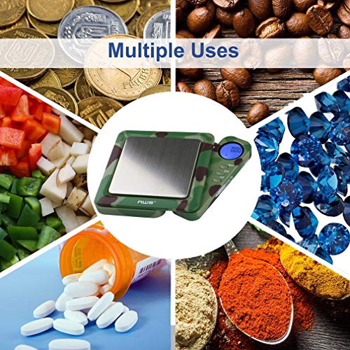 American Weigh Scales 650g x 0.1g Digital Pocket Gram Scale-Blade Series | Precision Mini Scale 0.1g Accuracy, Pocket Scale for Kitchen, Gold, Gems & Coin Scale, Smart Digital & Compact Scale - color: Camo, size: 650g x 0.1g