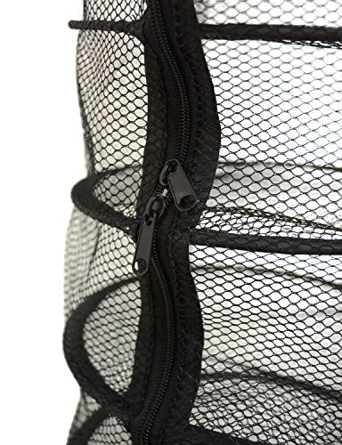9 Inch 7 Level Micro Hanging Dry Net Indoor/Closet Drying Rack for Herbs, Organizer, Freshner - Black Mash Screen with Top-to-Bottom Zipper - Apartment Size with Zipped Storage Pouch - size: 7 Level Net