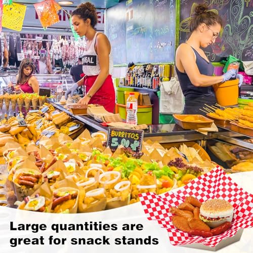 Spakon 1000 Sheets Wax Deli Paper Sheets for Food 12 x 12 Inch Checkered Dry Waxed Deli Basket Liners for Sandwich Wrapping, Food Basket Liners, Picnic party(Red-white) - color: Red-White