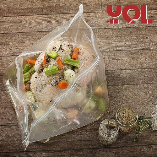 YQL 2 Pack Turkey Brine Bags, 26''x22''- Holds Up to 35lb Brining Bags with Cotton Strings, Double Zipper Seal for Turkey, Chicken, Beef, Pork, Ham - size: 2PCS