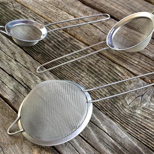 6 Pcs Mesh Strainers, Stainless Steel Strainer Set Fine Mesh Sieve for Kitchen Sifting Flour, Tea, Cooking, Juice