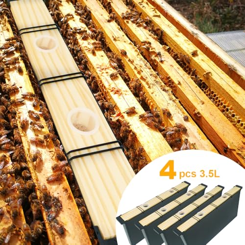 4 Pack 3.5L Bee Feeder, Bee Hive Feeder, Beehive Frame Feeder, Deep Frame Water Feeder for Beekeeping Feeding Equipment Bee Tools Beehive Supplies - size: 4PCS 3.5L
