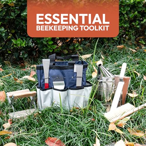 Bee Keeping Starter Kit | 11-Piece Beekeeping Supplies Set | Hive Tool & Stainless Steel Bee Smoker | Includes Water Resistant Tool Bag – Beekeeping Essentials for Beginners & Experts