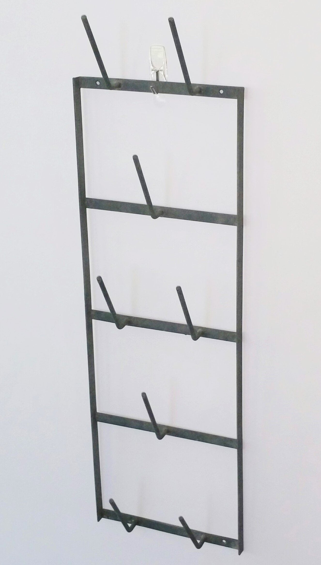Glory & Grace Rustic Industrial Farmhouse Studio Wall Mount 8 Arm Bottle Tree Glass Drying Mug Dryer Rack (Weathered Tin) - color: Weathered Tin