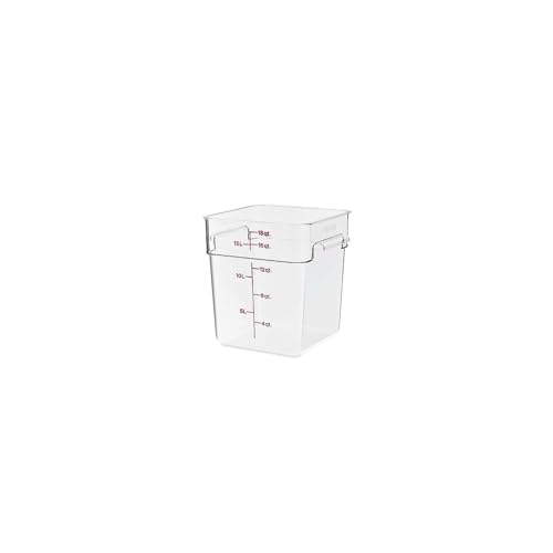 Cambro Camwear Polycarbonate Square Food Storage container, 18 Quart - size: 18 Quart