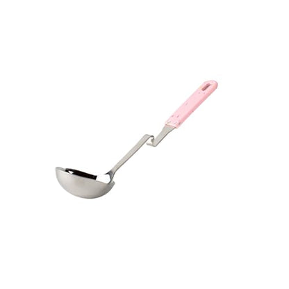 Souper Cubes + Lori Greiner No Mess Stainless Steel Soup Ladle with Silicone Handle - Metal Soup Ladle with No Mess Design That Hooks on Side of Any Pot - Cotton Candy - color: Cotton Candy, size: Ladle 1-Pack