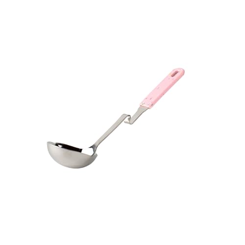 Souper Cubes + Lori Greiner No Mess Stainless Steel Soup Ladle with Silicone Handle - Metal Soup Ladle with No Mess Design That Hooks on Side of Any Pot - Cotton Candy - color: Cotton Candy, size: Ladle 1-Pack