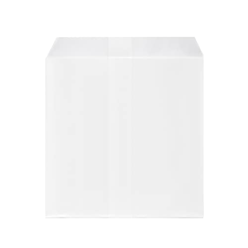 Quotidian White Flat Square Glassine Paper Bags Envelope 5" x 5" (13 x 13cm) Pack of 100 - Baby Shower Dessert Crafting Projects Party Favor - size: 5x5 Inch