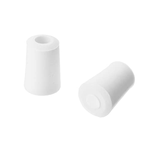 Othmro 2Pcs Drilled Rubber Stopper with Airlock, White Drilled Bungs Stopper with 1.38" Hole for Fermentation Use, Homebrewing Beer Kombucha Airlock Stopper