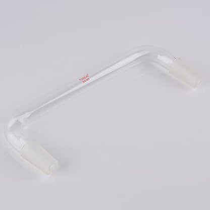 stonylab Glass Distilling Adapter, Borosilicate Glass 75 Degree and 105 Degree Bent Chemistry Adapter with 24/40 Standard Taper Inner Joints, 200 mm Length - size: 24/40 Joint