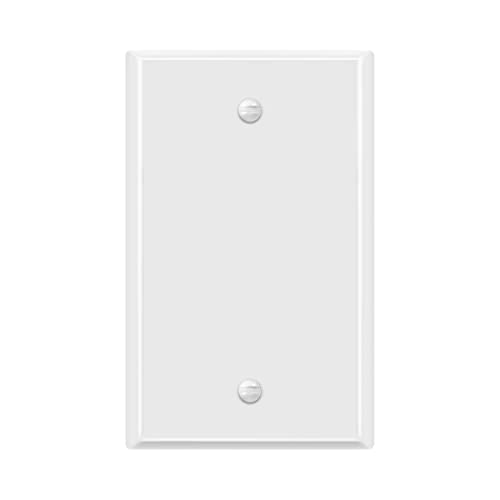 ENERLITES Blank Device Metal Wall Plate, Corrosion Resistant, Standard Size 1-Gang 4.50" x 2.76", Powder Coated Stamped Steel, 7701-WG, White Gloss - color: White Gloss, size: Standard Size