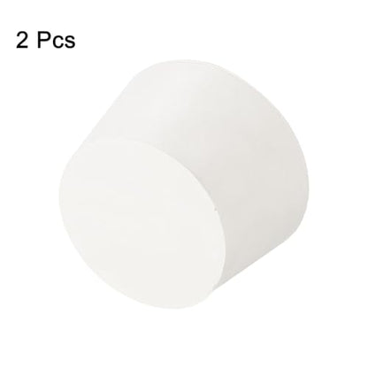 uxcell 2Pcs Solid Rubber Stoppers, White 10# Tapered Lab Plugs Lab Seal Tube Stopper Plug for Industry and Laboratories, 52x43x32mm