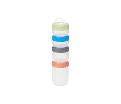 humangear STAX, Stackable Snack Containers - 4-Piece Leak-Proof Snack Travel System - FDA-Food Safe, BPA/PC/Phthalate-Free - Stackable & Click-Together Food Storage, Small - color: Spectrum, size: Small
