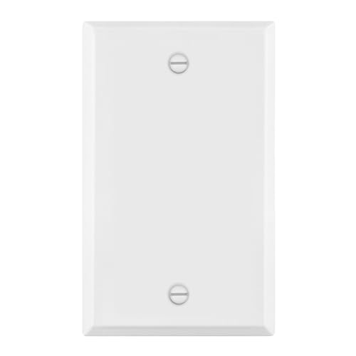 ENERLITES Blank Device Metal Wall Plate, Corrosion Resistant, Standard Size 1-Gang 4.50" x 2.76", Powder Coated Stamped Steel, 7701-WM, White Matte - color: White Matte, size: Standard Size