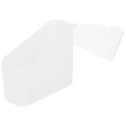 Healifty Cheese Storage Box for Fridge, White Plastic Tea Bag and Bacon Container with Tilted Design, Household Refrigerator Cheese Keeper for Fresh Food Organization