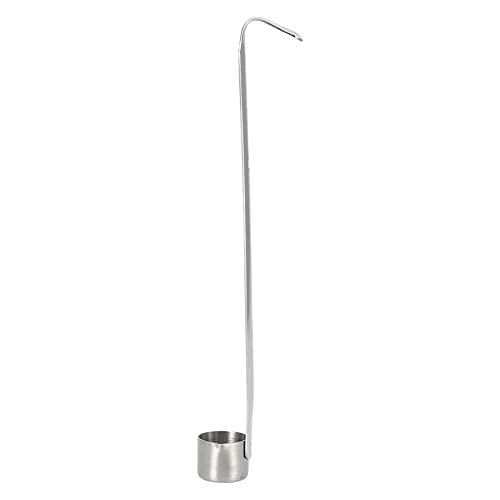 Tiiyee Stainless Steel Wine Ladle, Spoon Dipper Sauce Ladle Long Handle | Beer Pouring Measure Flat Bottom with Hook Long Handle Kitchen Oil Measuring For Pouring Oil Wine Vinegar And Soy Sauce - size: 125ML