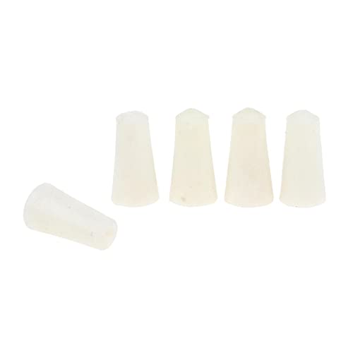 5 Pieces Test Tube Stopper Plugs Rubber Bung Stoppers Silicone Tapered Plugs Bung Airtight Seal Flexible Silicone Suitable for Househo, White, 13mm