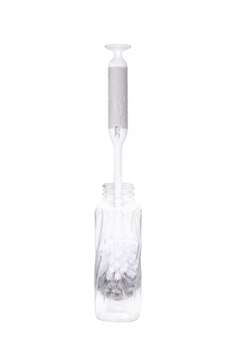 Ubbi Baby Bottle Cleaning Brush Set, Gray | Includes Nipple Brush, 2-in-1 Baby Bottle Brush Set, Standing Bottle Brush, Dishwasher Safe, Baby Registry Essential - size: One Size