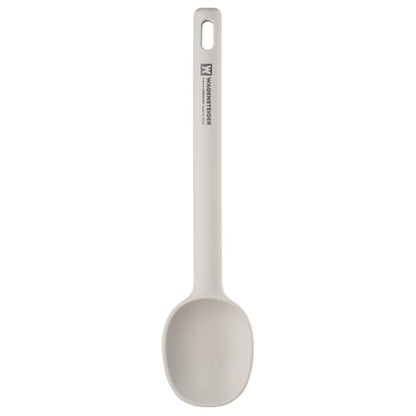Wagensteiger Light Gray Silicone Cooking & Serving Spoon: Cooking Utensil with Heat Resistant, Non-stick Cookware Safe, Gentle Head Design, BPA Free (11.02inch x 2.56inch Solid) - size: 11.02inch x 2.56inch Solid