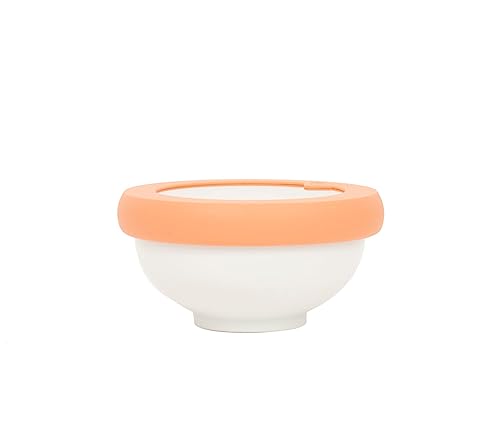 Food Huggers Replacement Lids for Glass Storage Containers | Silicone & Glass Lids that Don’t Crack | Fits Most Round Container Brands & Bowls | 100% Plastic Free (1 Lid (Small), Terracotta) - color: Terracotta, size: 1 Lid (Small)