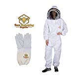 Professional Beekeeping Suit and Goatskin Gloves (1 Pair) Self-Supporting Fencing Veil and YKK Metal Zippers - Easy On and Off – Bee Family Car Stickers - X-Small - size: X-Small