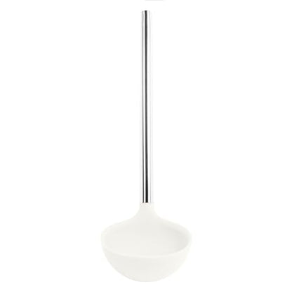 Tovolo Silicone Ladle With Stainless Steel Handle Deep Soup Ladle for Cooking Canning Serving Soup Punch Stew Sauce, Large Kitchen Utensil Spoon Dishwasher Safe BPA Free Silicone White - color: White