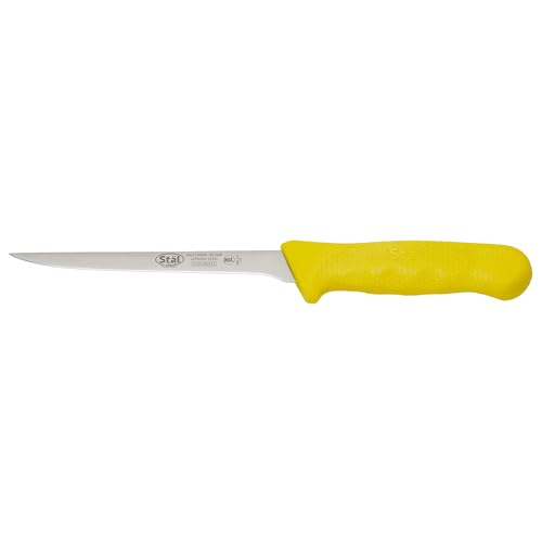 Winco 6" Commercial-Grade German Steel Boning Knife, Narrow, Yellow - color: Yellow