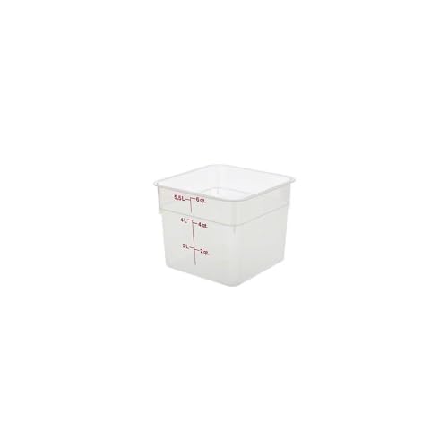 Cambro Food Storage Container - Classic Series Square - 6 QT (Quart) - Commercial Grade for Food Prep (Translucent) - size: 6 QT