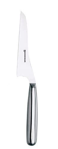 Swissmar Stainless Steel Hard Rind Cheese Knife – 10-Inch Knife with Raised Handle & Sharp Point – One-Piece Design for Gruyere, Parmesan & Romano – Hollow Handle, Dishwasher Safe, Gift Boxed - style: Knife for Hard Rind Cheese