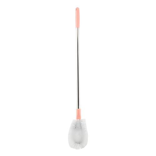 Long Bottle Brush, 70cm Stainless Steel Handle Bendable Head Bottle Cleaner Brush for Household Office (Pink) - color: Pink
