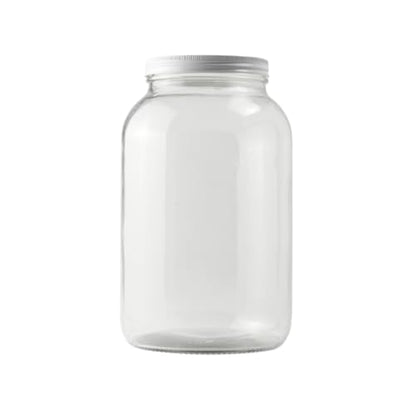 FastRack - 1 Gallon Jar with White METAL Airtight Lid | Glass Canisters with Airtight Lids | Large Glass Jar with Fermentation Lid for brewing, fermentation and pickling - size: 1 Pack