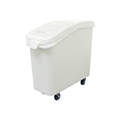 TrueCraftware- 21 Gallon Shelf Ingredient Bin (335 Cups) White with Clear Sliding Lid Casters & Measuring Scoop- Plastic Kitchen Pantry Storage Bin for Dry Food Flour Sugar Kitchen Restaurant - size: 21 Gallon