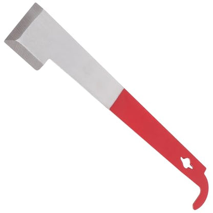 Stainless Steel Beehive Curved Hook Tool and Hive Scraper for Beekeeping, 2.5mm Thick Burgundy Tail Lifter for Hive Frame Maintenance