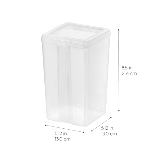IRIS USA Vertical Storage Bins with Lids |Made in USA| Flip Top Containers for Organizing Pantry, Office, Craft, and Study Supplies - Medium (10-Pack) - size: Medium - 10 Pack