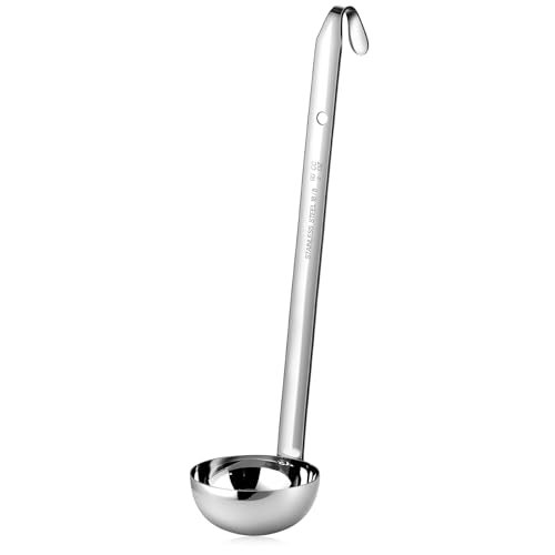meekoo 1 Pieces Stainless Steel Ladle Soup Handle Ladle with Pouring Rim for Kitchen Cooking Soup Sauce (2 oz) - size: 2 oz