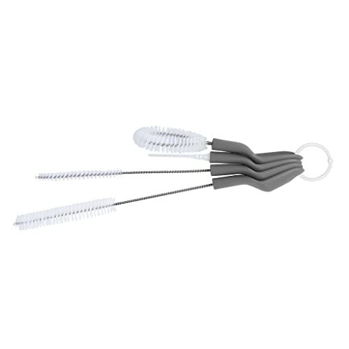 Full Circle Little Sipper, Bottle and Straw Cleaning Brush Set, Sizes for Both Narrow & Wide Straws, Gray - color: Gray, style: Little Sipper Brush Set